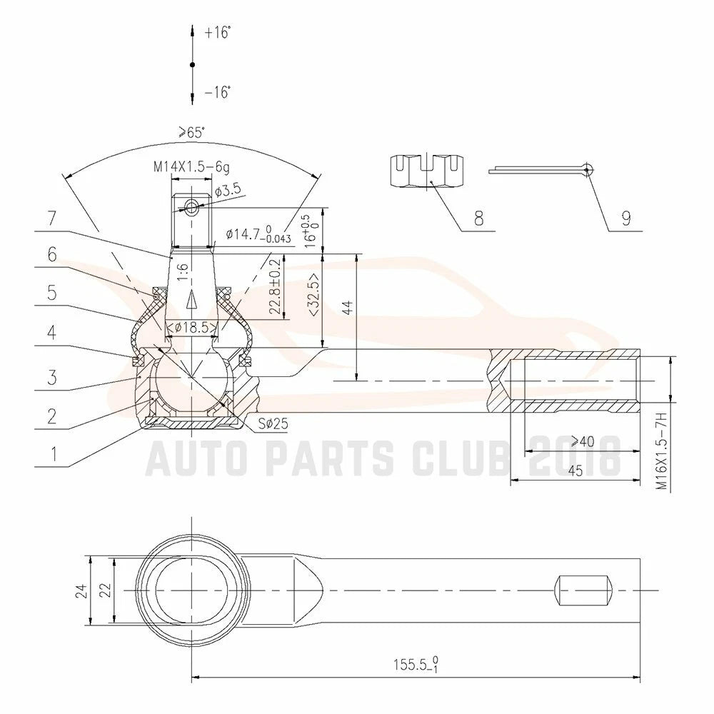 Set of 4 Inner Outer Tie Rod Ends for Nissan Quest (2004-2009)