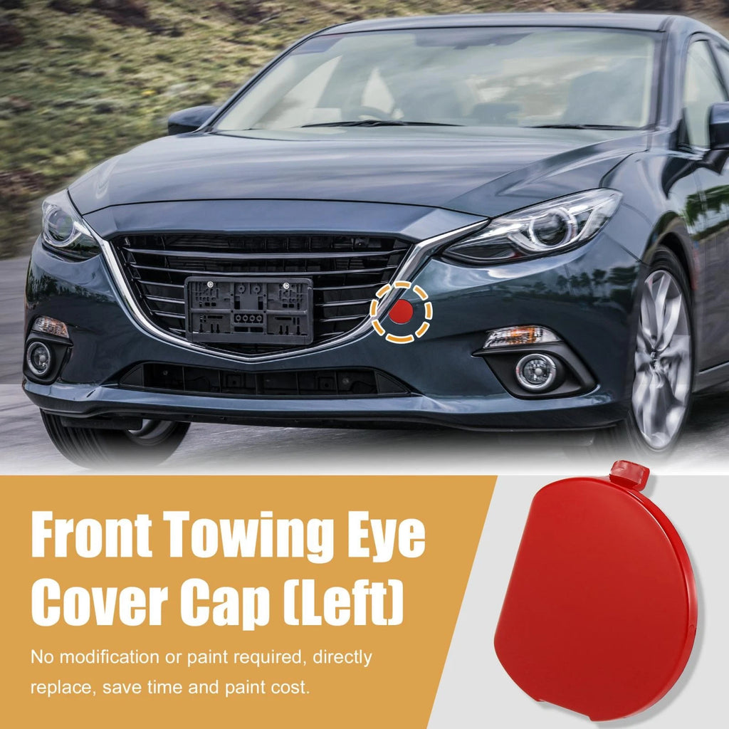 Red Front Bumper Tow Hook Cover Cap BHN1-50-A11-BB for Mazda 3 (2014–2016)