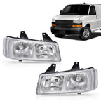 Chrome Headlights for Chevy Express GMC Savana Van (2003–2025)