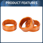 Set of 3 AC Heater Temp Switch Knob Cover Rings for Subaru Forester (2014–2018) Orange