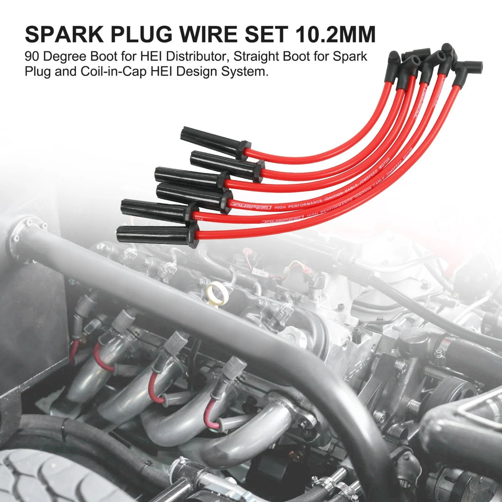 Set of 10.2MM High Heat Spark Plug Wires for Jeep Wrangler (1987–1995)