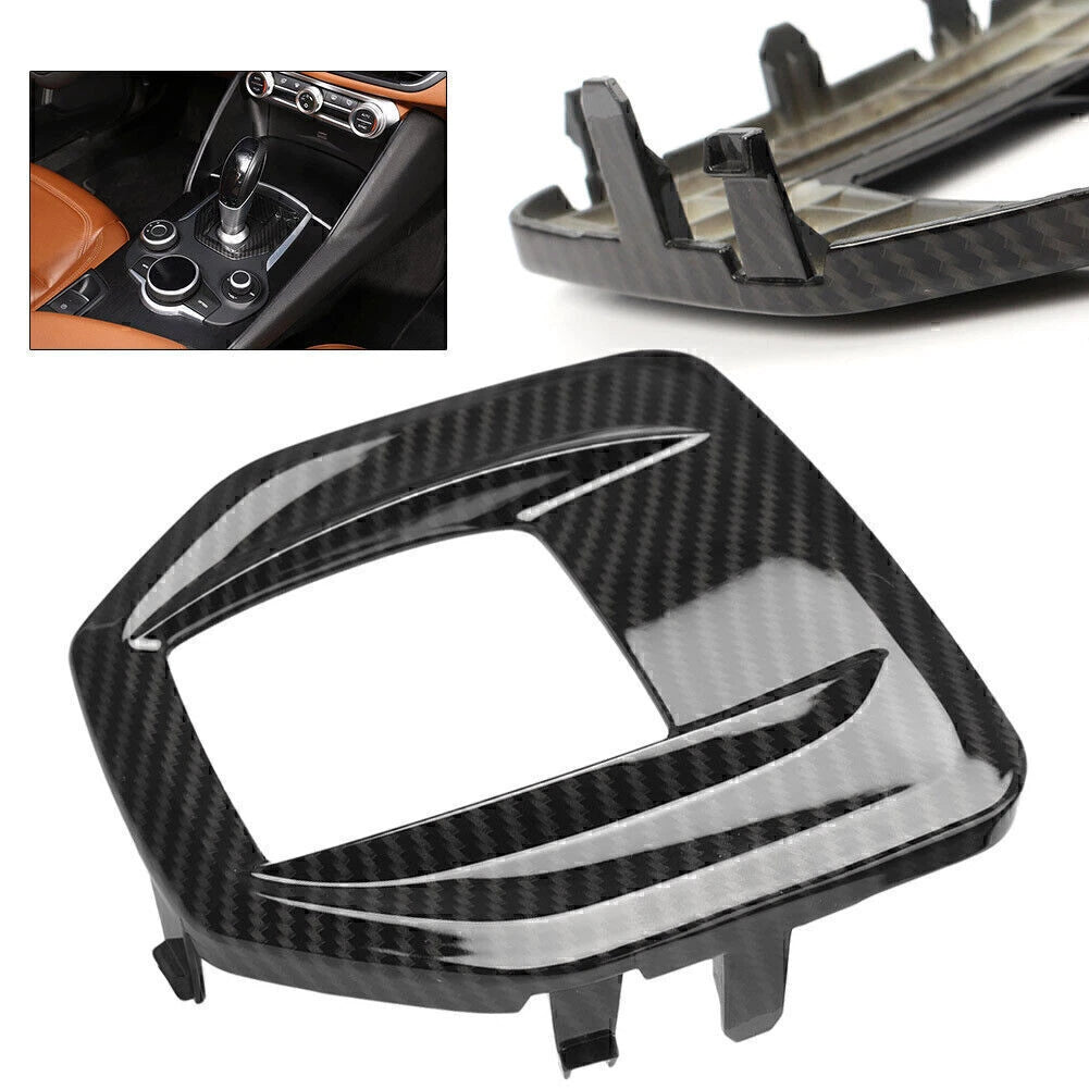 Carbon Fiber Center Console Panel Trim for Alfa Romeo Giulia Stelvio (2017–2019)