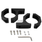 2X Round Rack/Bull Bar Brackets for Fit (Clamp On, Black)