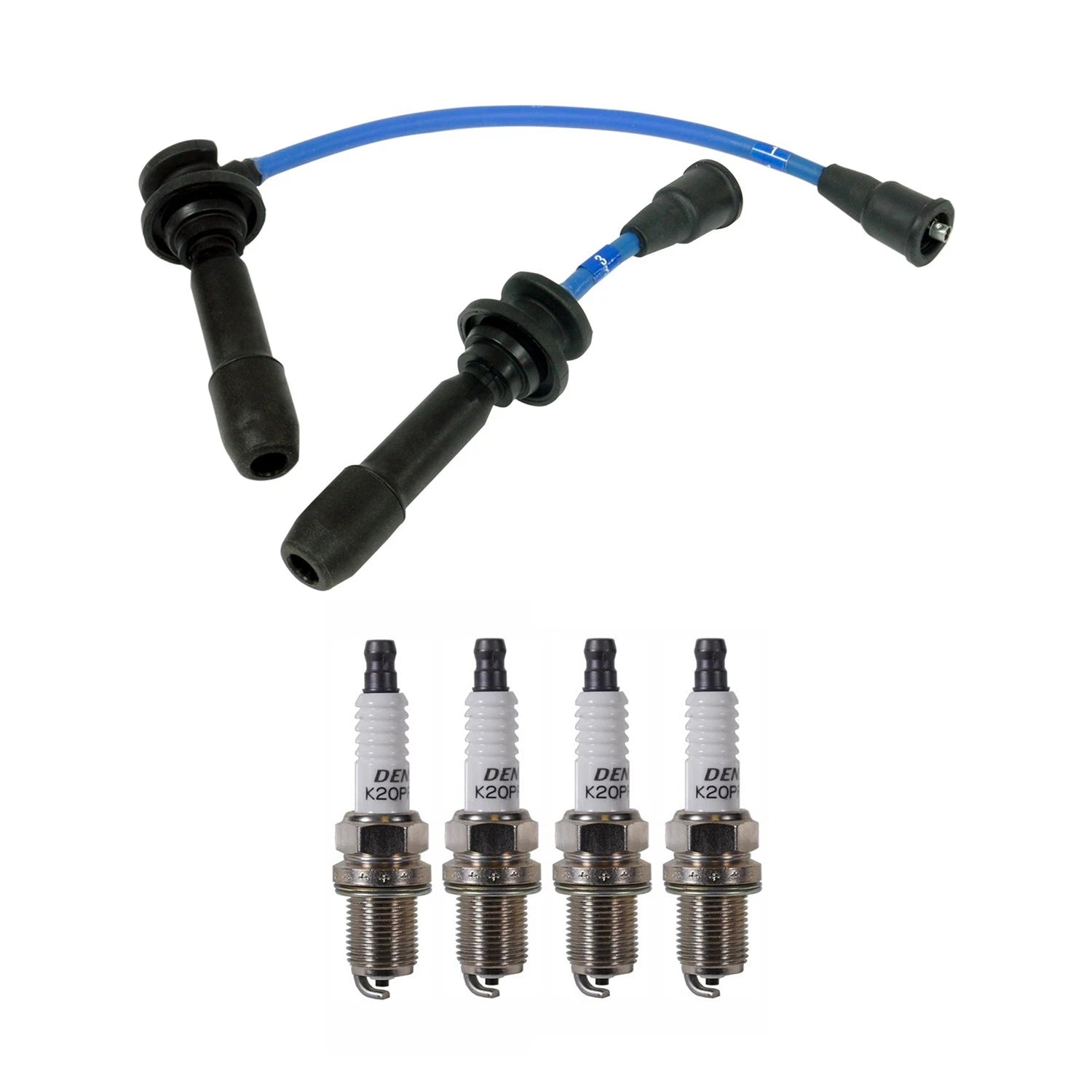 NGK Wire Set & Denso Spark Plugs Kit for Kia Sportage (2011–2016)
