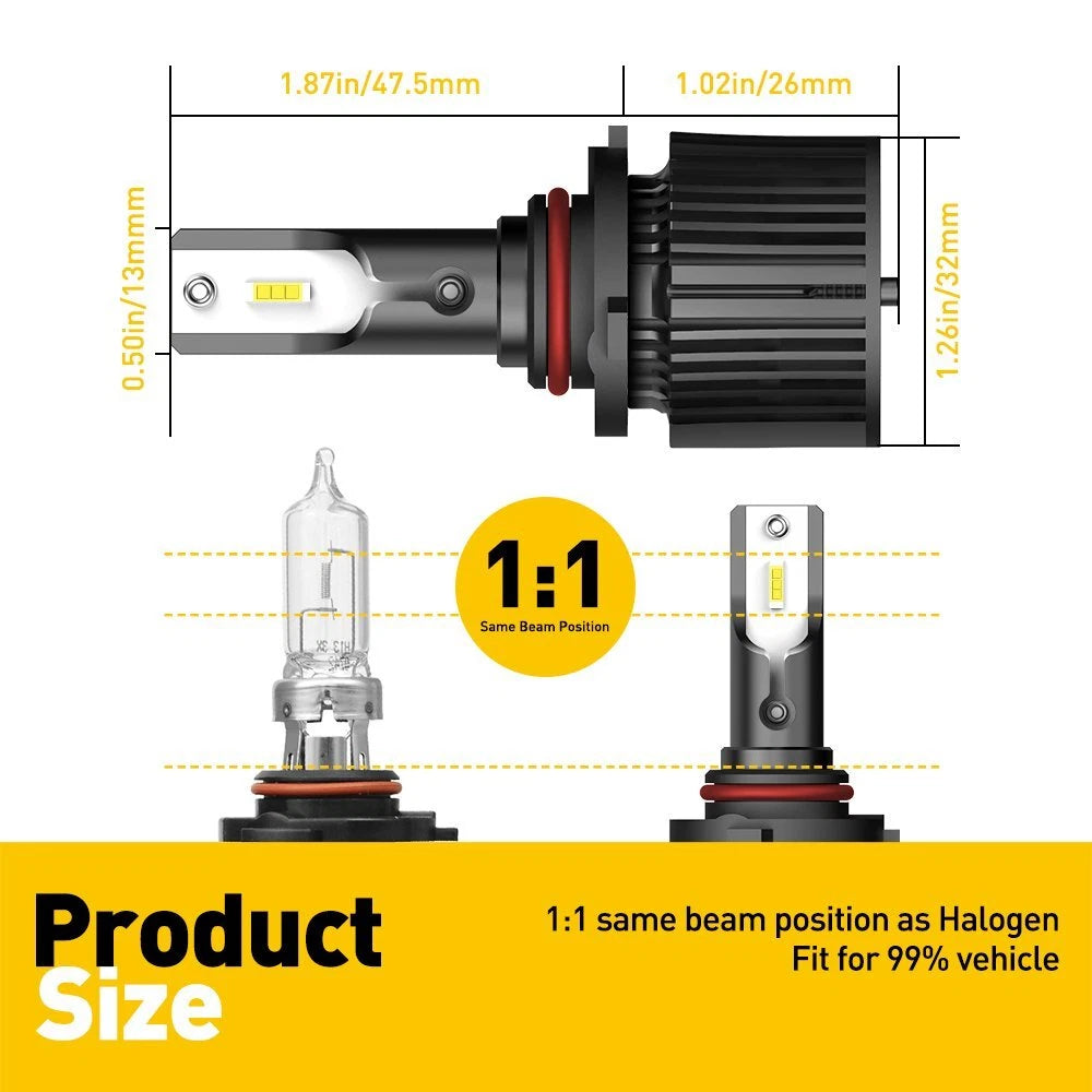 AUXITO LED Headlight Bulbs for Multiple Vehicles (9005 H11 H7 H4 H1)