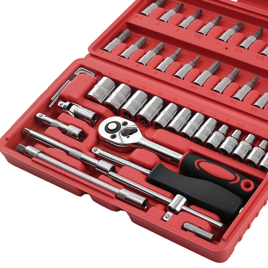 4-Piece Drive Socket Wrench Ratchet Set for Carbon Steel Tool Kit (2000–2000)