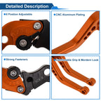 Adjustable Short Brake Clutch Levers for Honda CB599/CB600 Hornet (1998–2006) - Orange