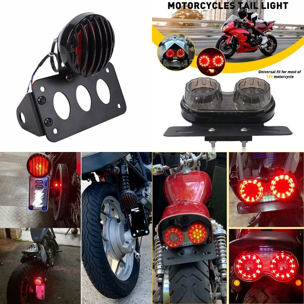 LED Tail Brake Light Side Mount License Plate Bracket for Honda H