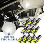 AUXITO 194 LED Wedge Bulb for License Plate Light (T10 168 2825 W5W)