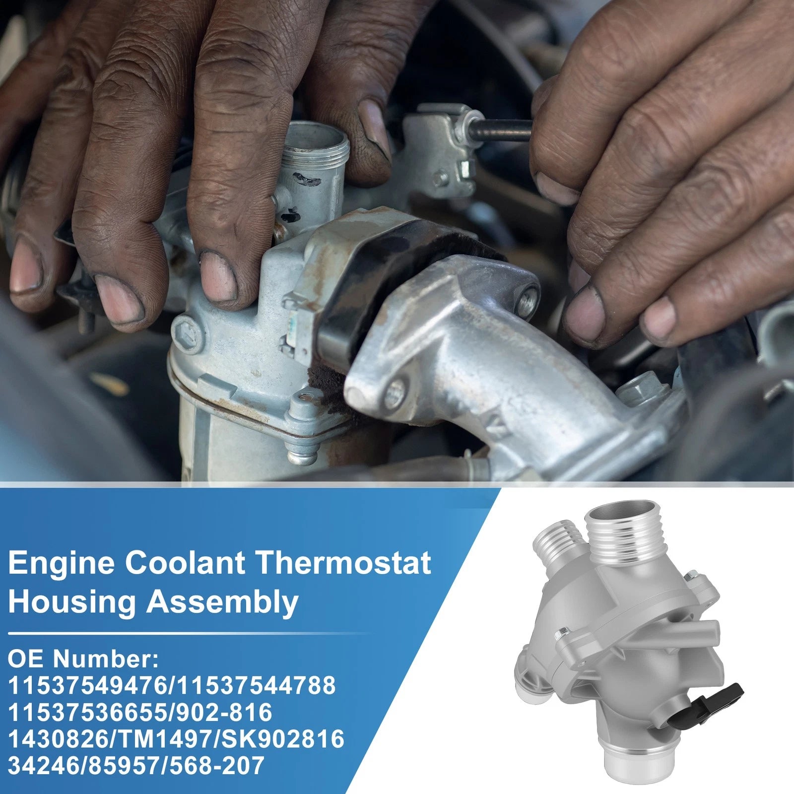 Engine Coolant Thermostat Housing Assembly for BMW 1 3 5 Series X3 Z4 (2000–2020) 902-816