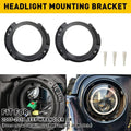 2X Black Round LED Headlight Mount Ring Bracket for Car