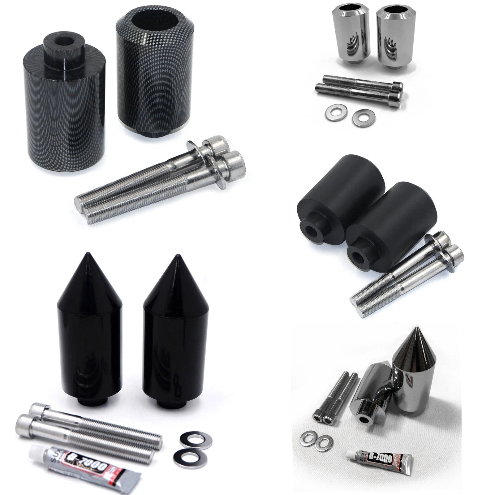 Set of 2 Motorcycle Crash Protectors for Yamaha FZ6/FZS600/FZ6N (2004–2012)