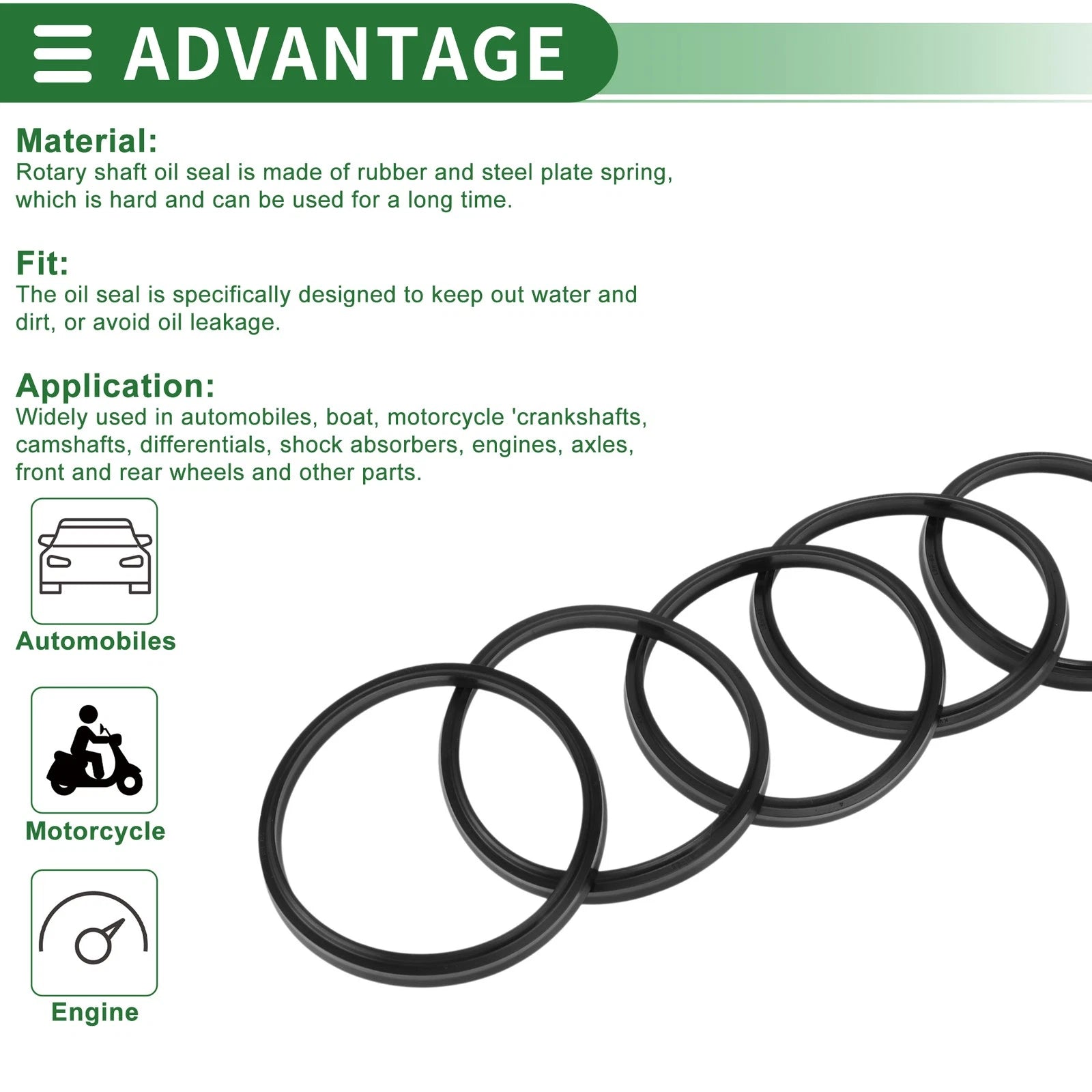 Set of 5 Oil Seal Rotary Shaft Seal NBR Rubber 85x95x6mm