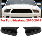 Pair Gloss Black Tape-On Mirror Cap Covers for Ford Mustang (2010–2014)