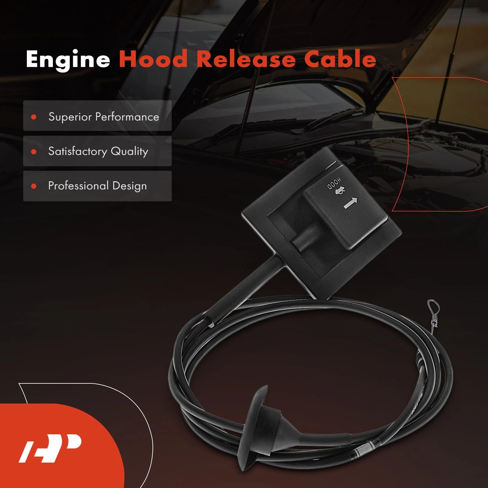 Hood Release Cable with Handle for Ford F-150 F-250 (1987–1991)