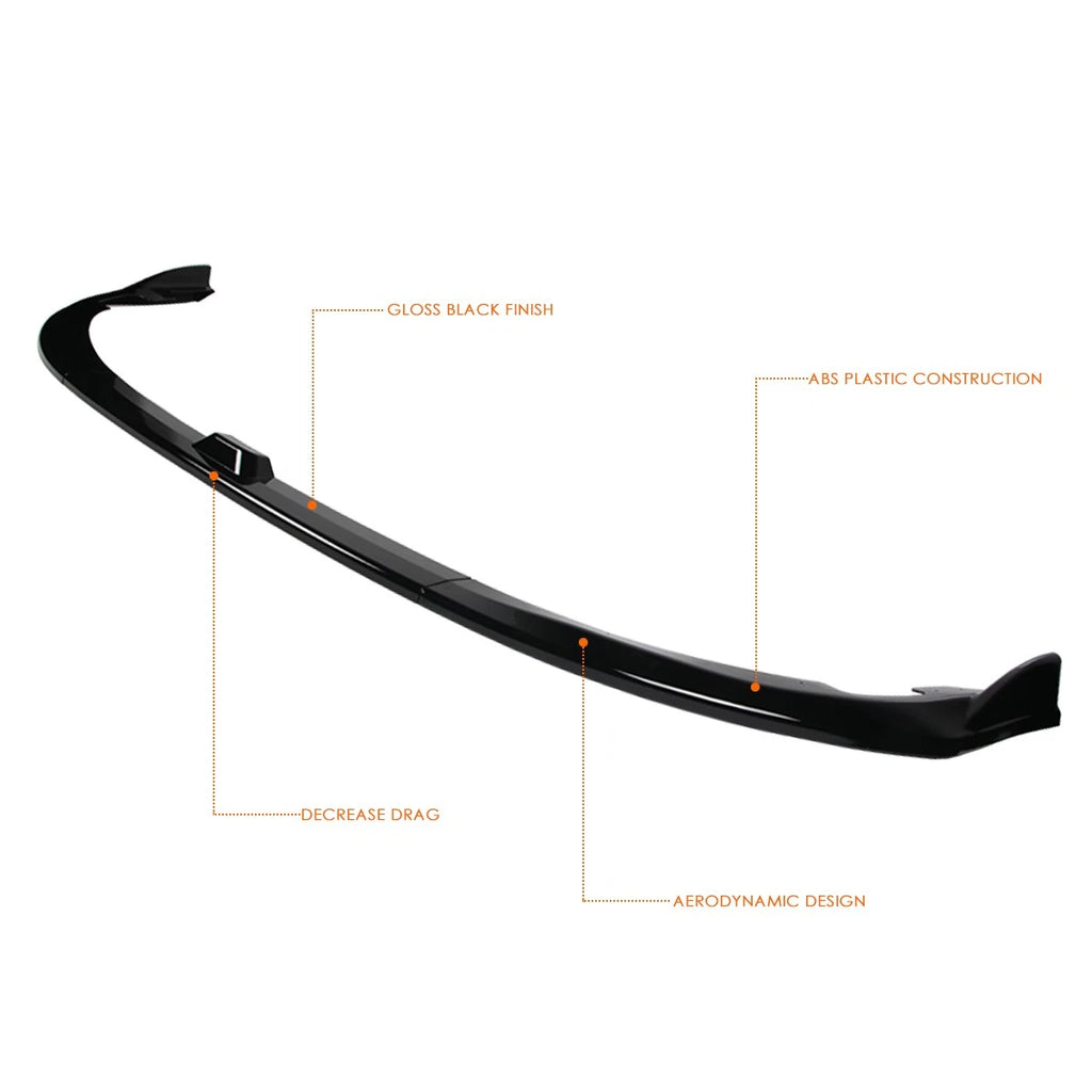 Gloss Black Front Bumper Body Kit Lower Spoiler Lip for Subaru WRX STI (2008–2010)
