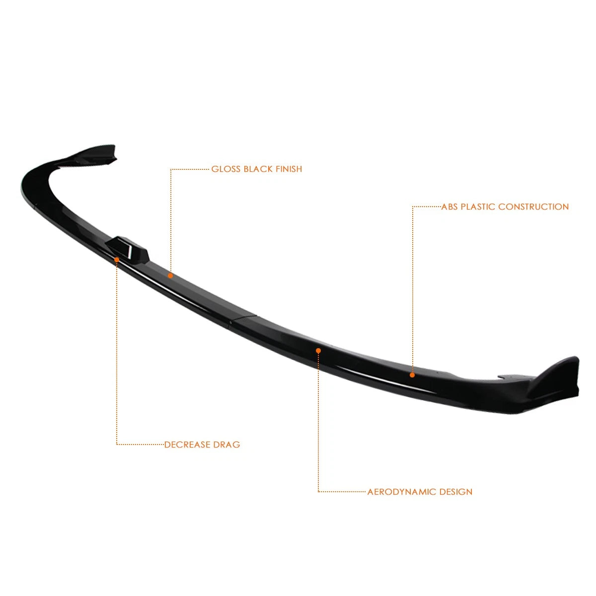 Gloss Black Front Bumper Body Kit Lower Spoiler Lip for Subaru WRX STI (2008–2010)