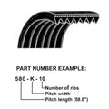 Micro-Rib V-Belt A-510K6-AI for
