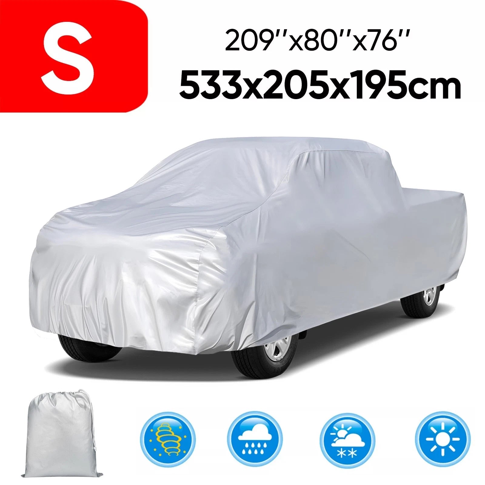 Full Car Cover for Pickup Truck (22ft) Waterproof Outdoor Rain Snow Dust Proof