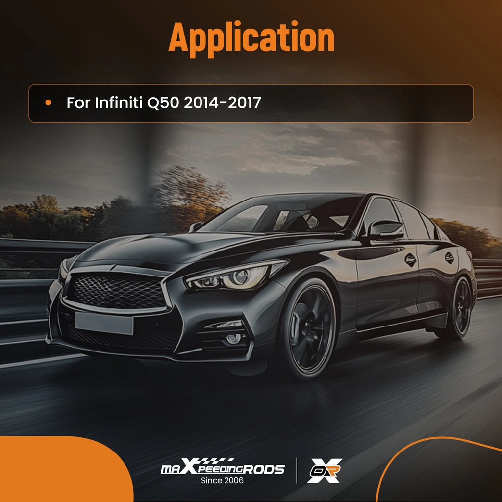 Rear Lip Bumper Diffuser Wing for Infiniti Q50 (2014–2017) Gloss Black