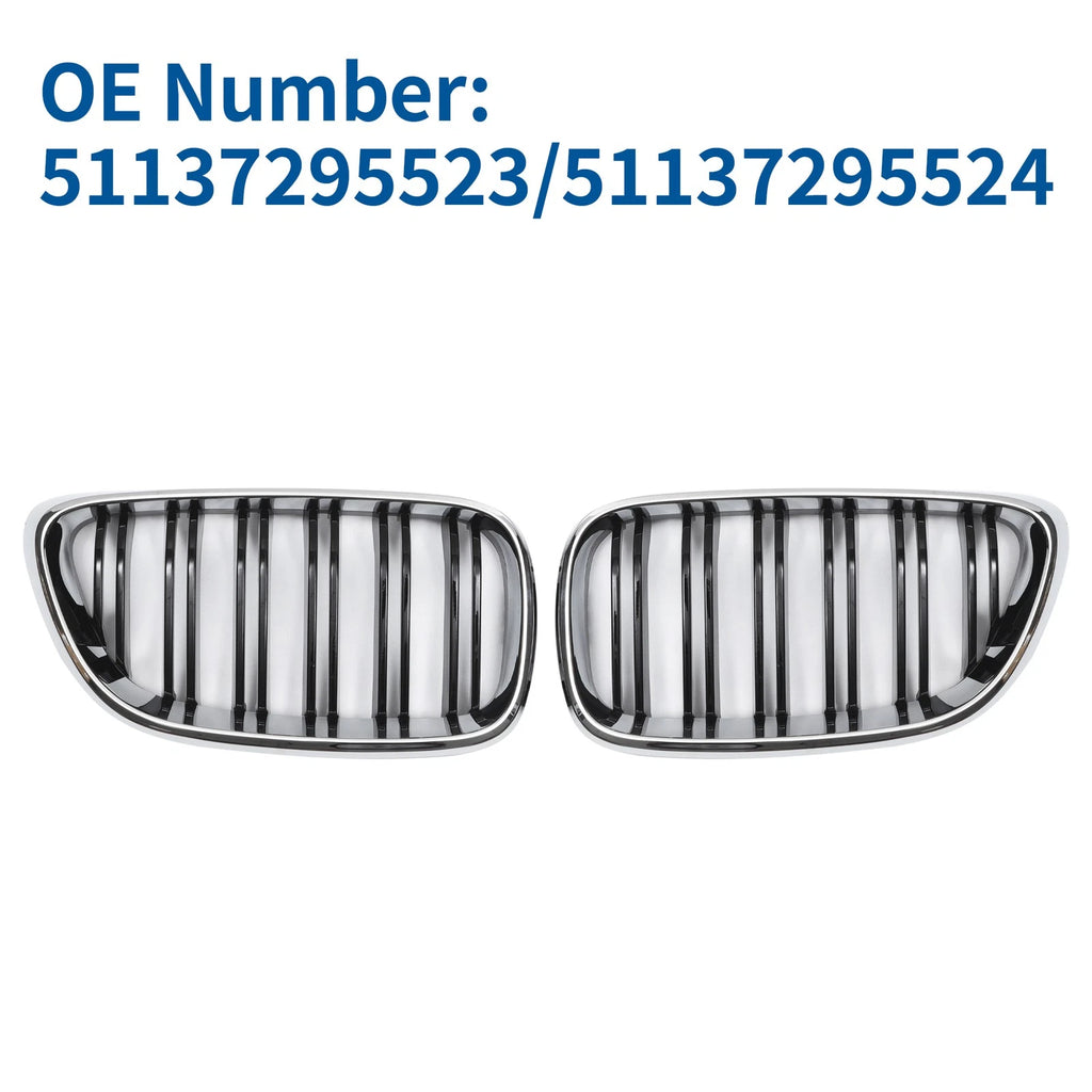 Pair Front Upper Bumper Grille for BMW 2 Series F22 (2014–2021) Chrome