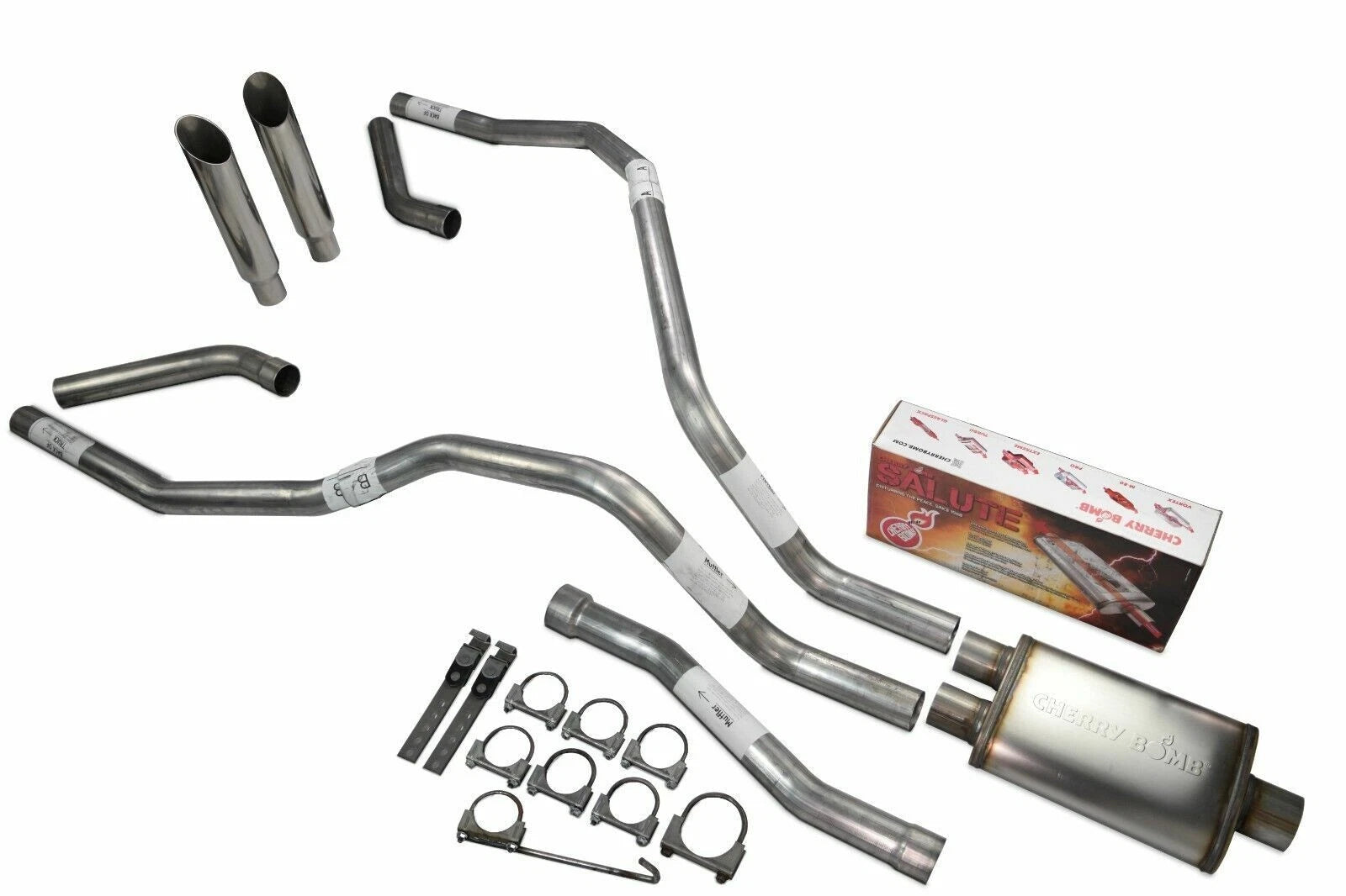 Dual Exhaust Tips for Nissan Titan (2004–2006) - 2.5" Cherry Bomb Slash Cut