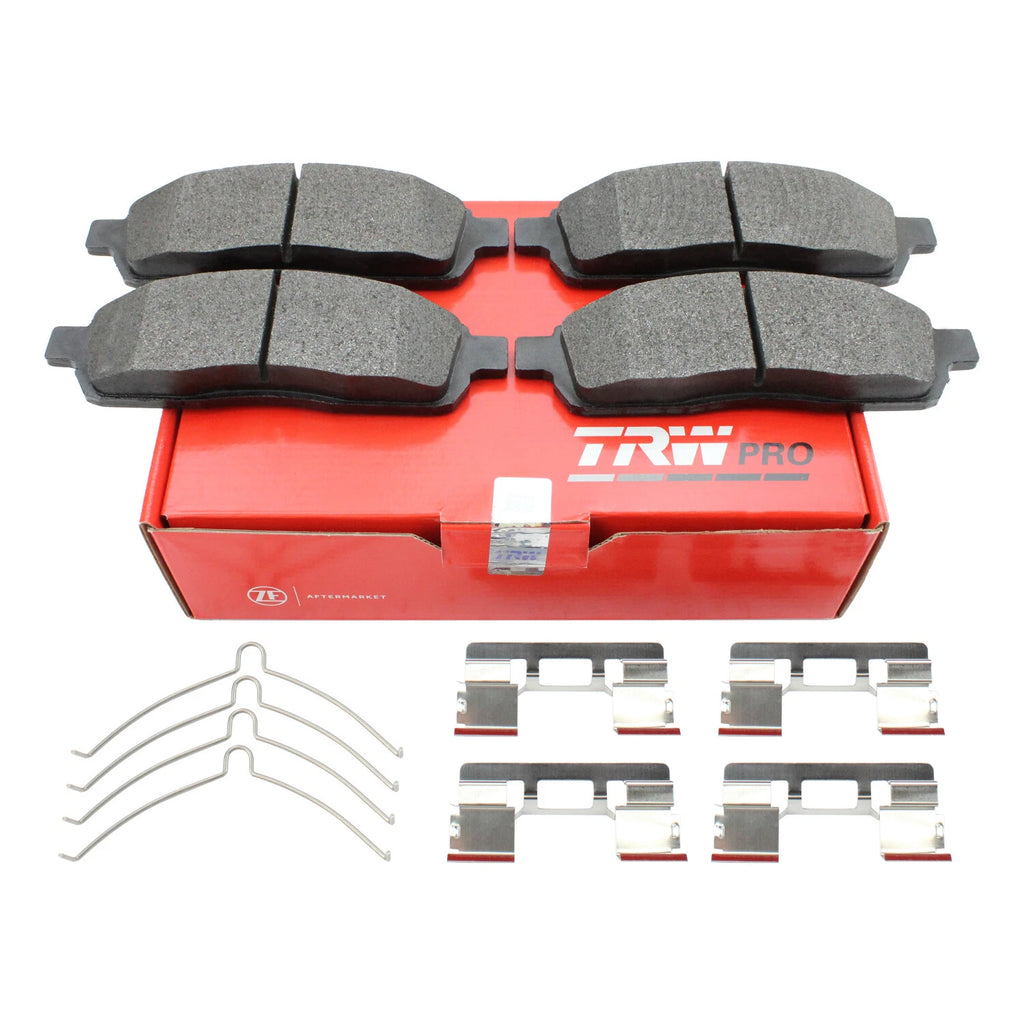 Set of 4 TRW Pro Front Slotted Metallic Brake Pads for Ford F150 (2004–2020)