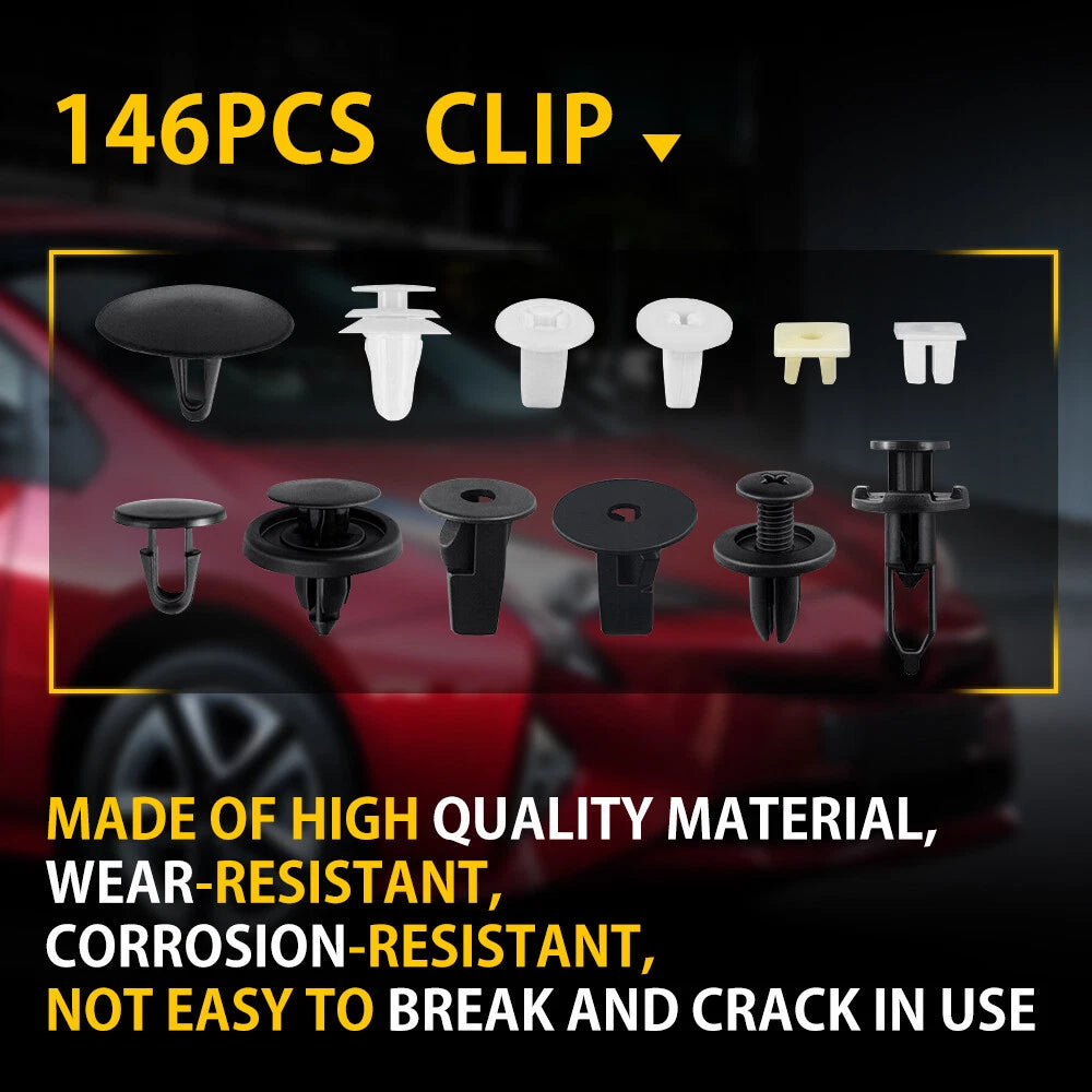 Set of 4 Fender Hood Door Bumper Trim Clips for Universal Fit (All Years)