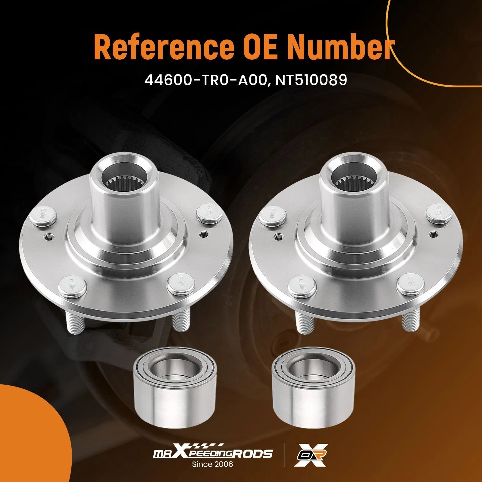 Front Wheel Bearings & Hubs for Honda Civic DX EX LX HF Hybrid (2001–2005)