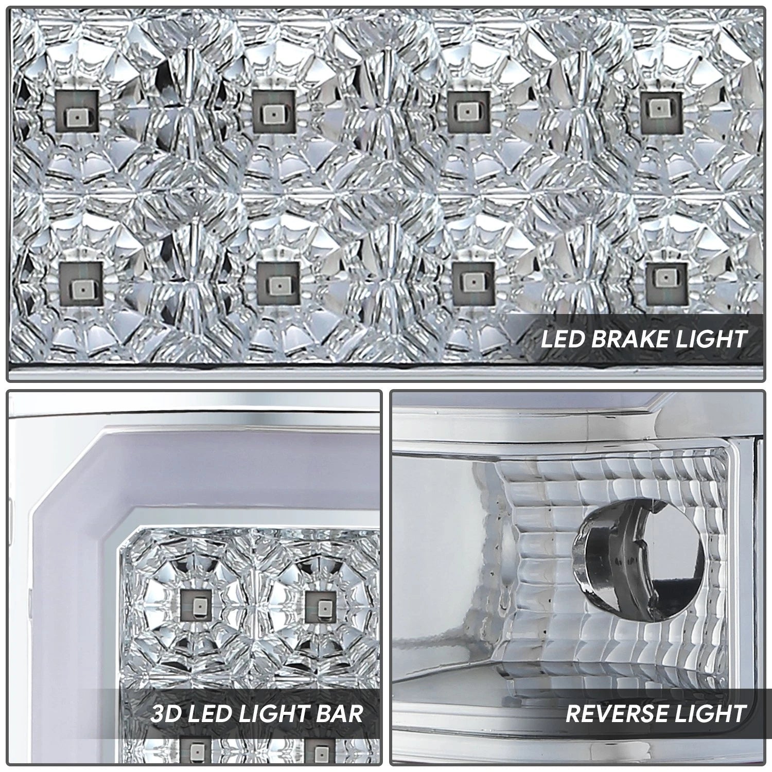 LED C-Shape Tail Brake Light Lamp for Chevy Silverado 1500 2500 (2007–2014)