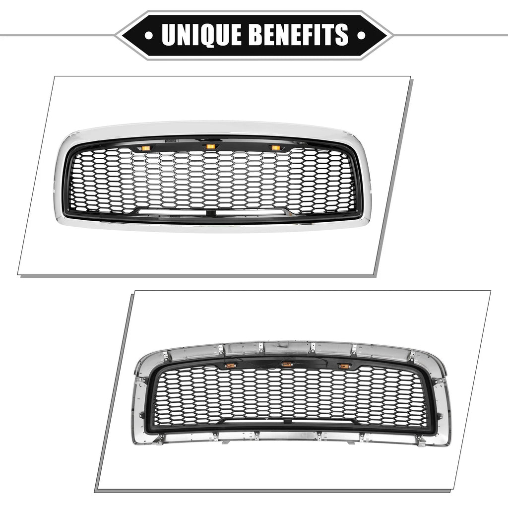 Front Grille Assembly with LED Lights for Dodge 