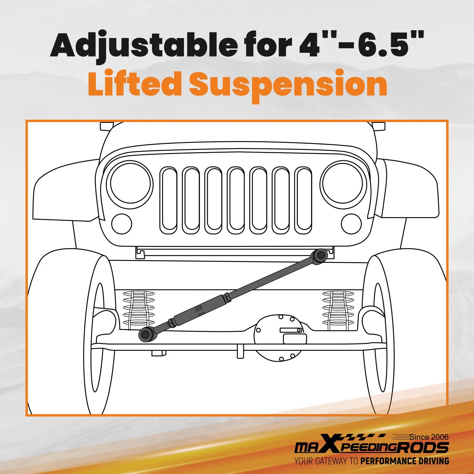 Adjustable Front Track Bar for Jeep Cherokee XJ (1984–2001) w/4-6.5" Lift