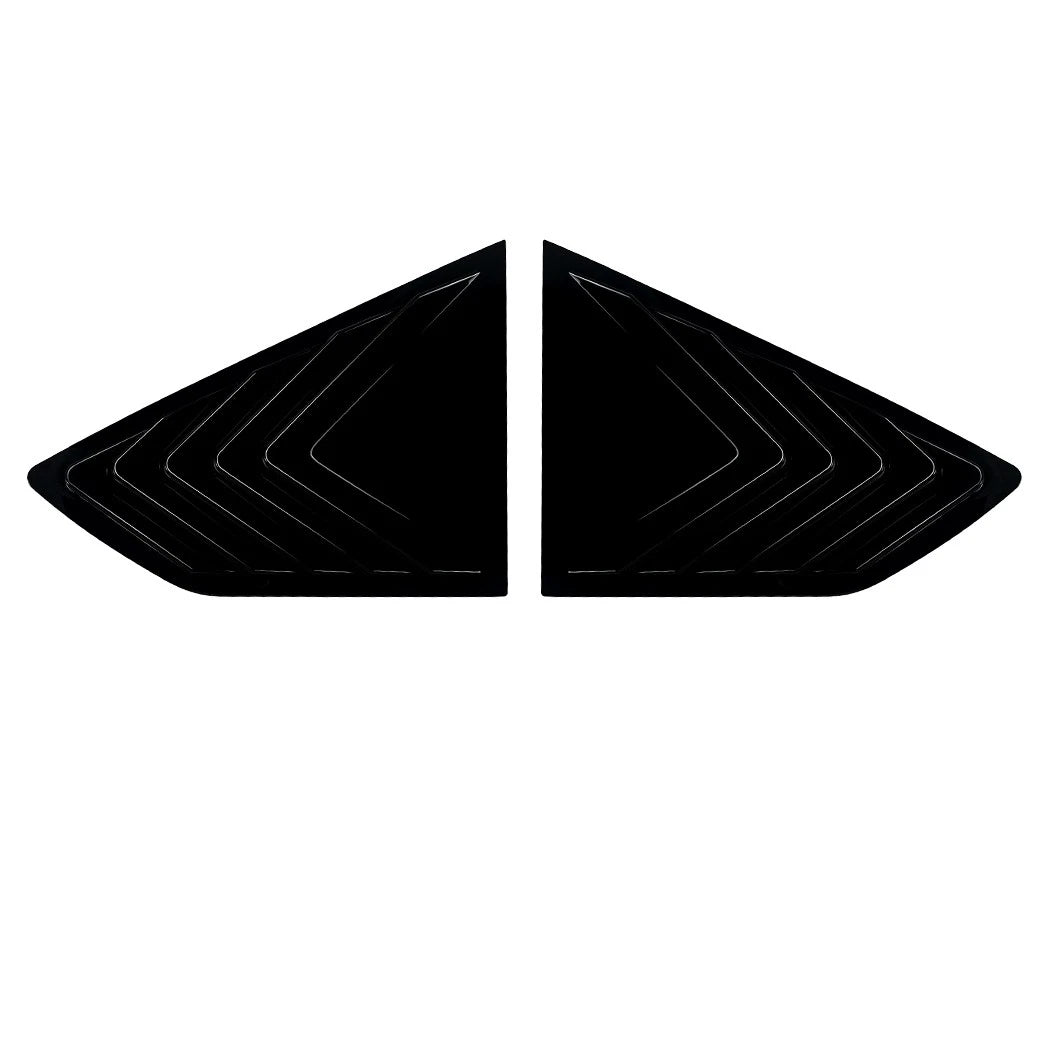 Pair Gloss Black Rear Window Quarter Glass Louver Cover for BMW X6 (2019–2025)