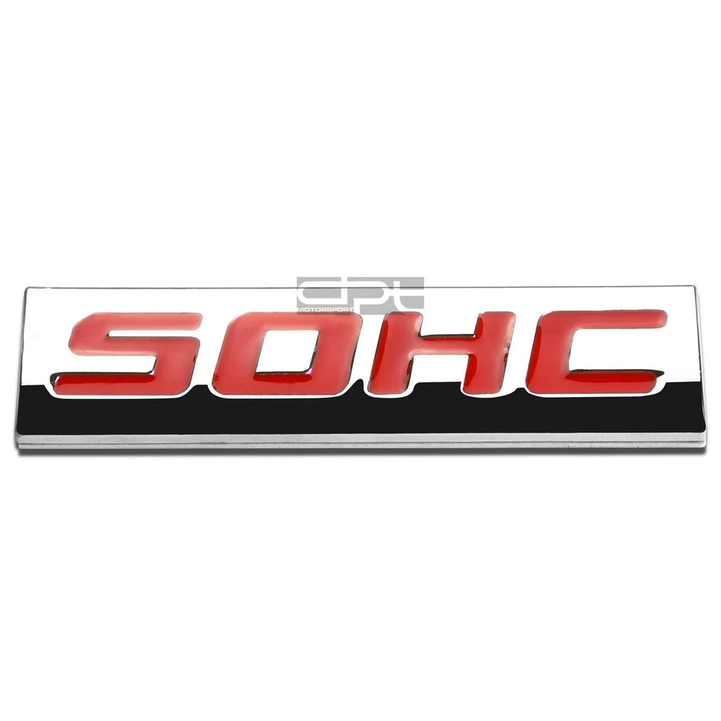 3D Polished Red Lettering Badge for