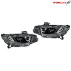Projector Headlights for Honda Civic (2016–2021) Halogen LED DRL Black