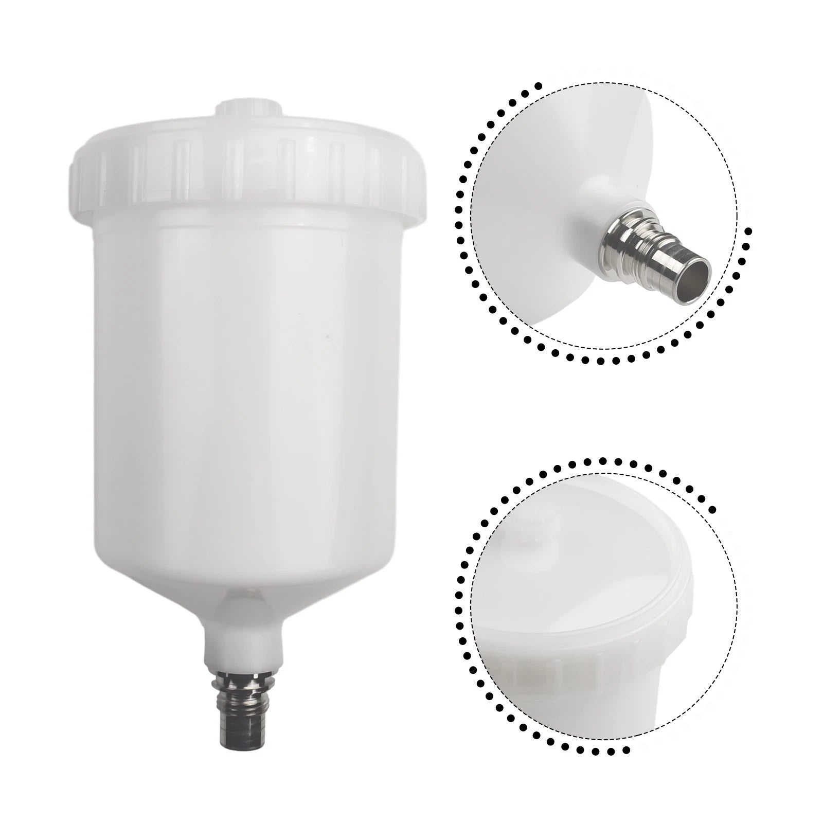 White Plastic Cup Pot for Sata Sprayer Jet Connector (Fits )