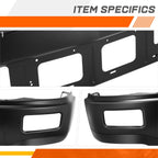 Front Bumper Face Bar for Chevy Silverado 1500 (2014–2015) w/ Fog Lamp Cutouts Black