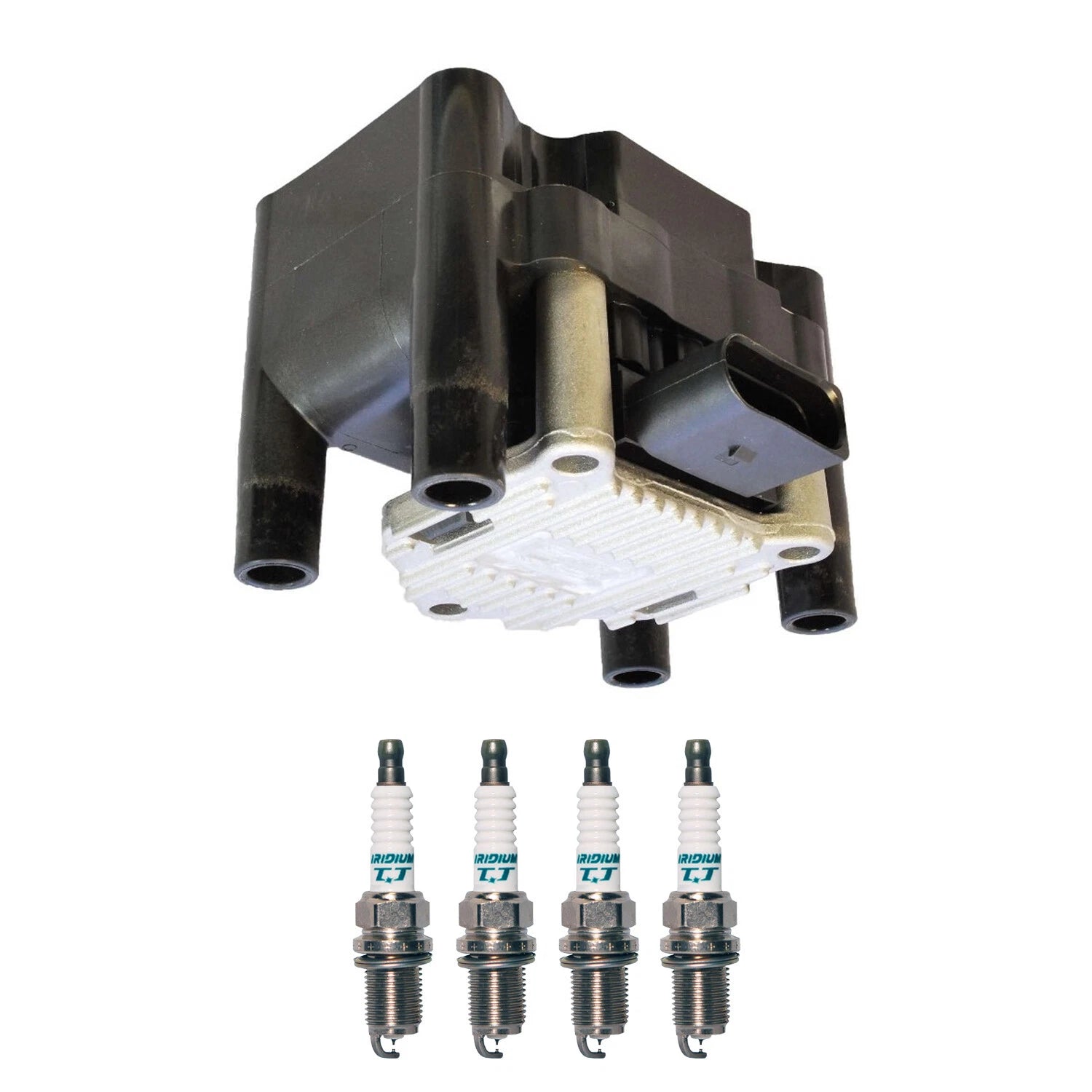Set of 5 Ignition Coil & Iridium TT Spark Plug Kit for Golf Jetta Civic (L4)
