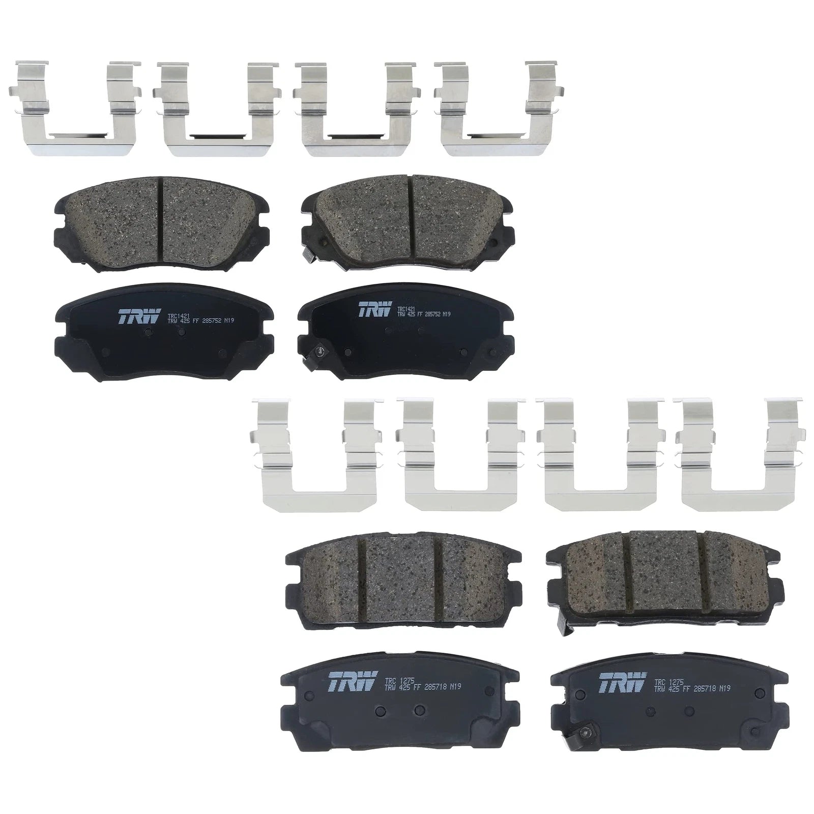 TRW Pro Ceramic Brake Pads Hardware Kit for Chevy Equinox GMC Terrain (2010–2017)