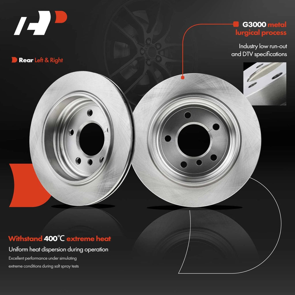 Rear Disc Brake Rotors & Ceramic Pads for BMW 325xi (2001–2005)