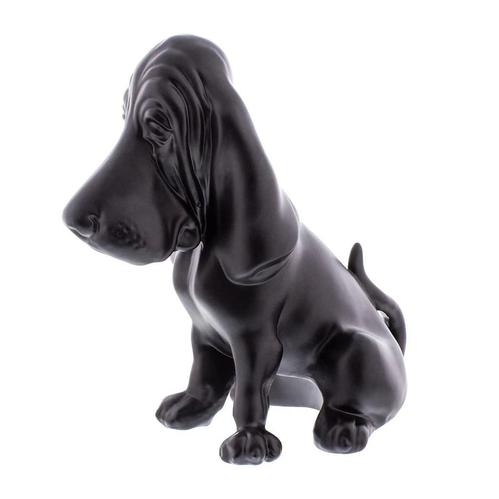 Matte Black Hood Ornament Die Cast Metal for Basset Hound (Universal)