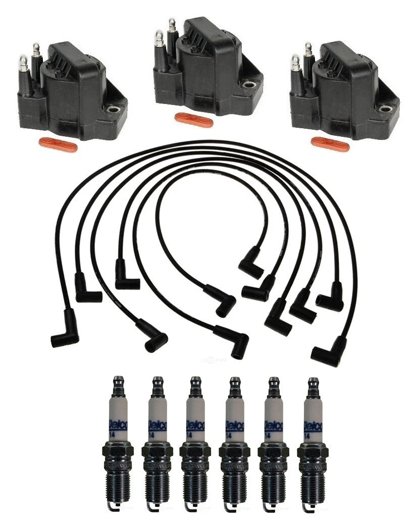 Ignition Wires 3 Coils 6 Spark Plugs Kit ACDelco for Chevrolet Pontiac (1995–2005)
