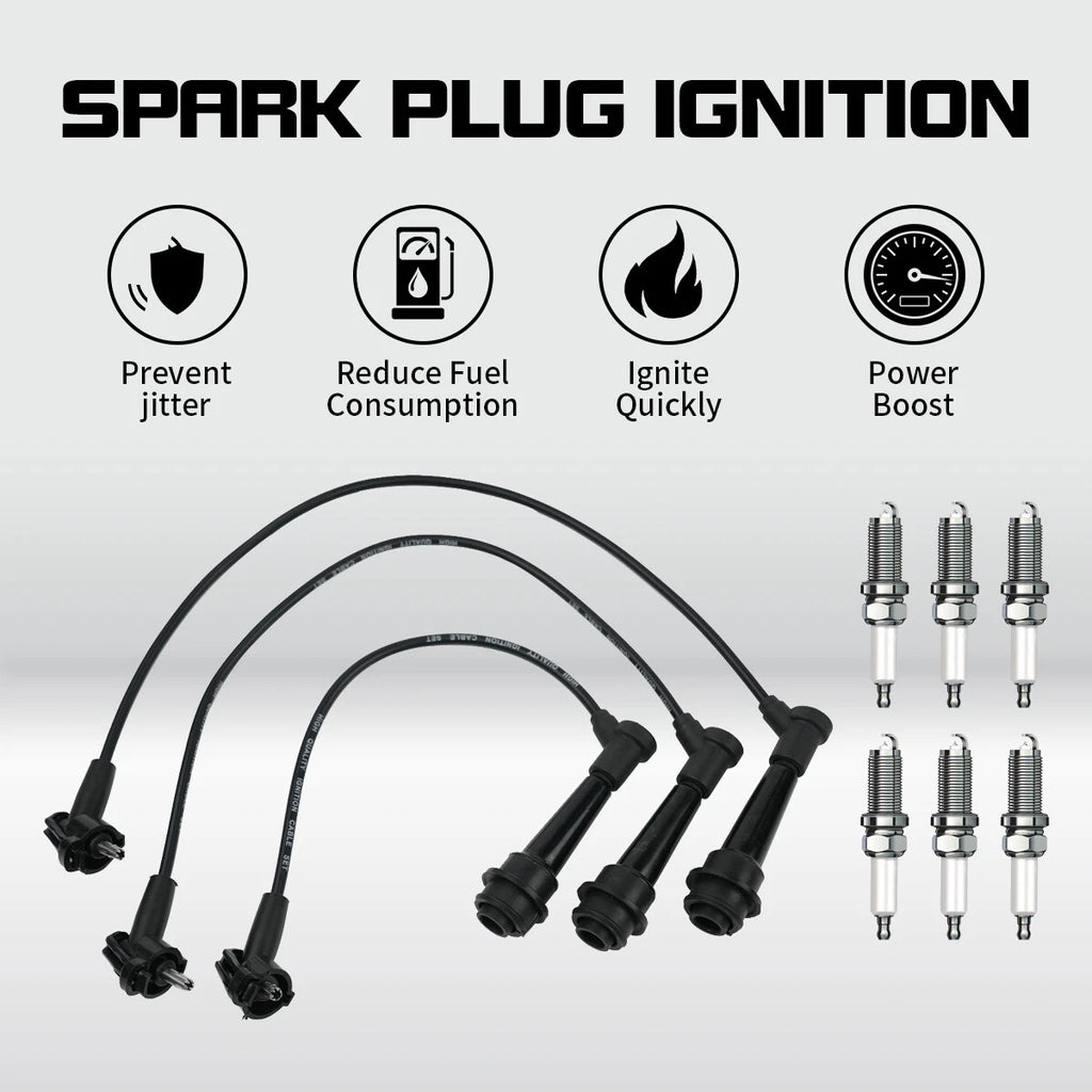 3X Spark Plug + 6X Wire for Lexus GS300 IS300 SC300 (1998–2005) 671-6181