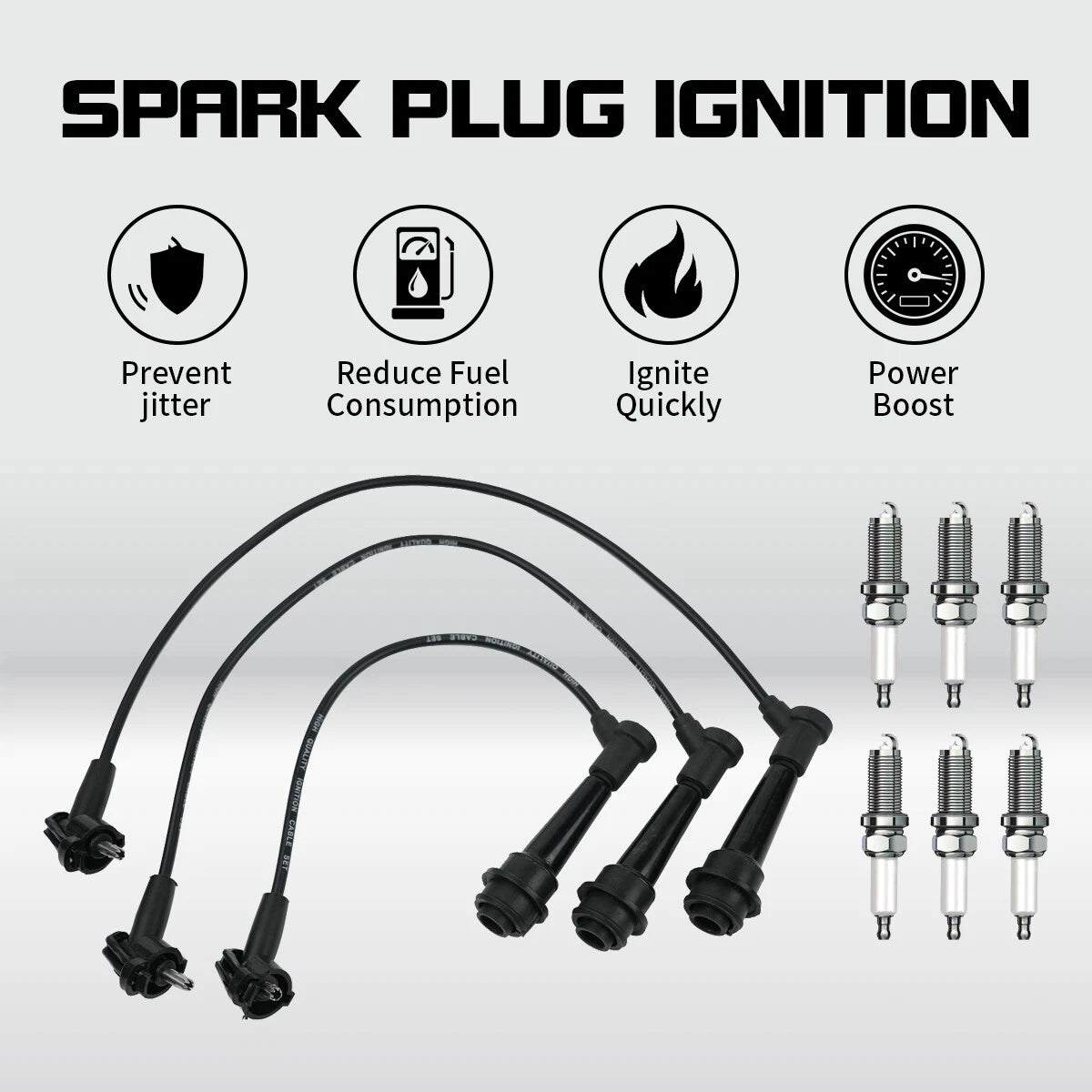 3X Spark Plug + 6X Wire for Lexus GS300 IS300 SC300 (1998–2005) 671-6181