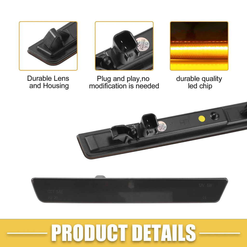 LED Side Marker Lights 2 x Amber Red for Dodge (68195788AB)