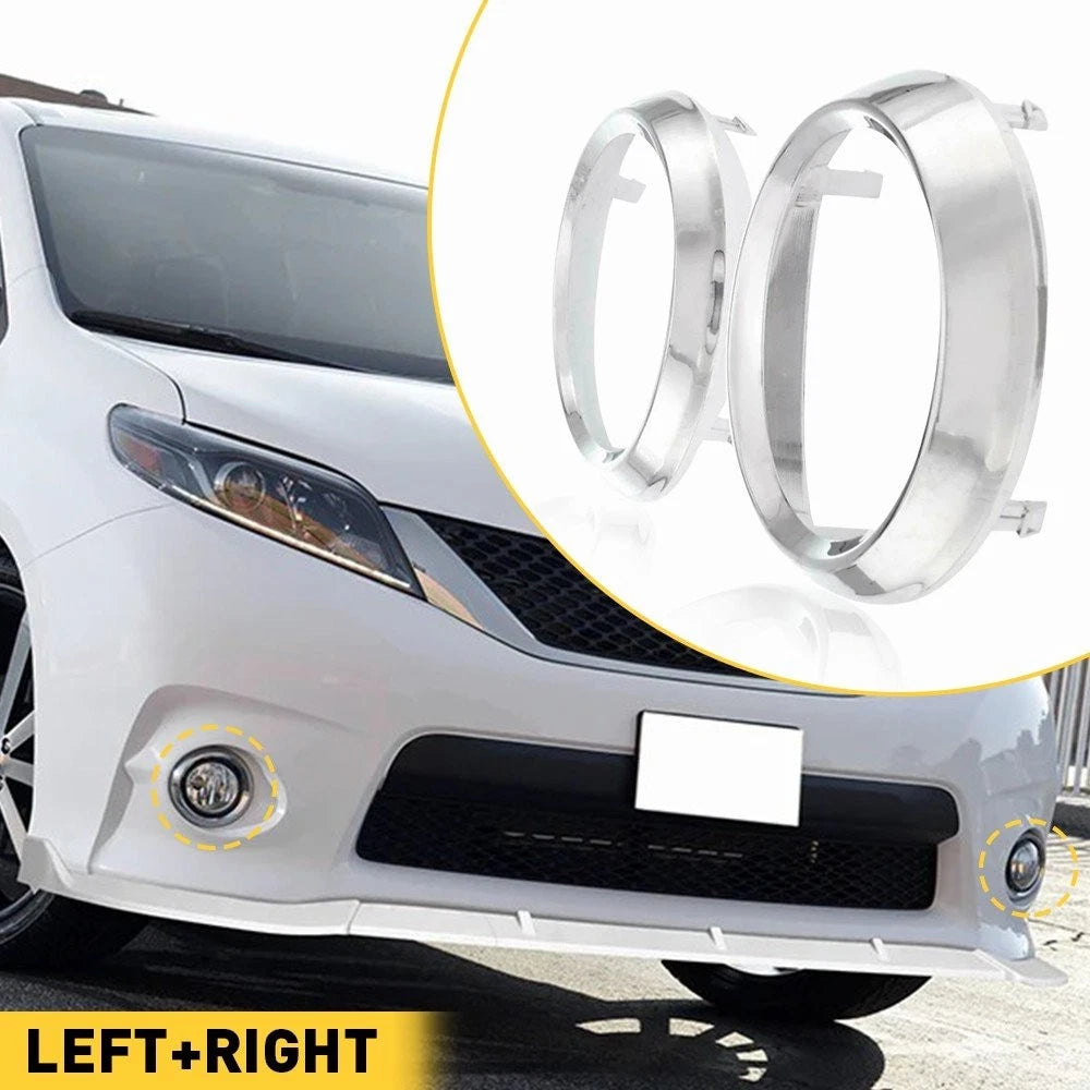 2X Fog Light Bezel Lamp Cover for Toyota Sienna SE (2011–2017) Chrome Trim