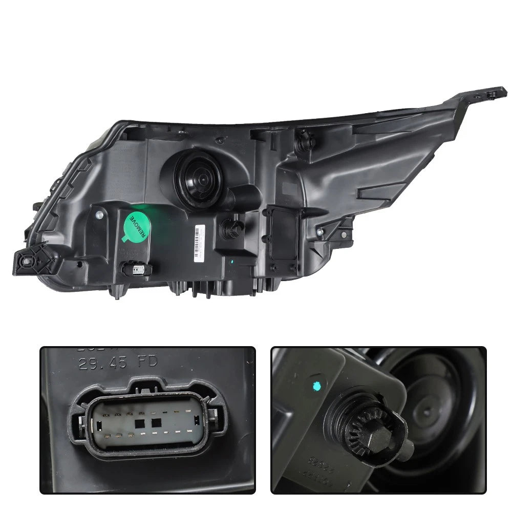 Black Halogen Headlight for Ford Explorer (2016–2019) with LED DRL Right Side