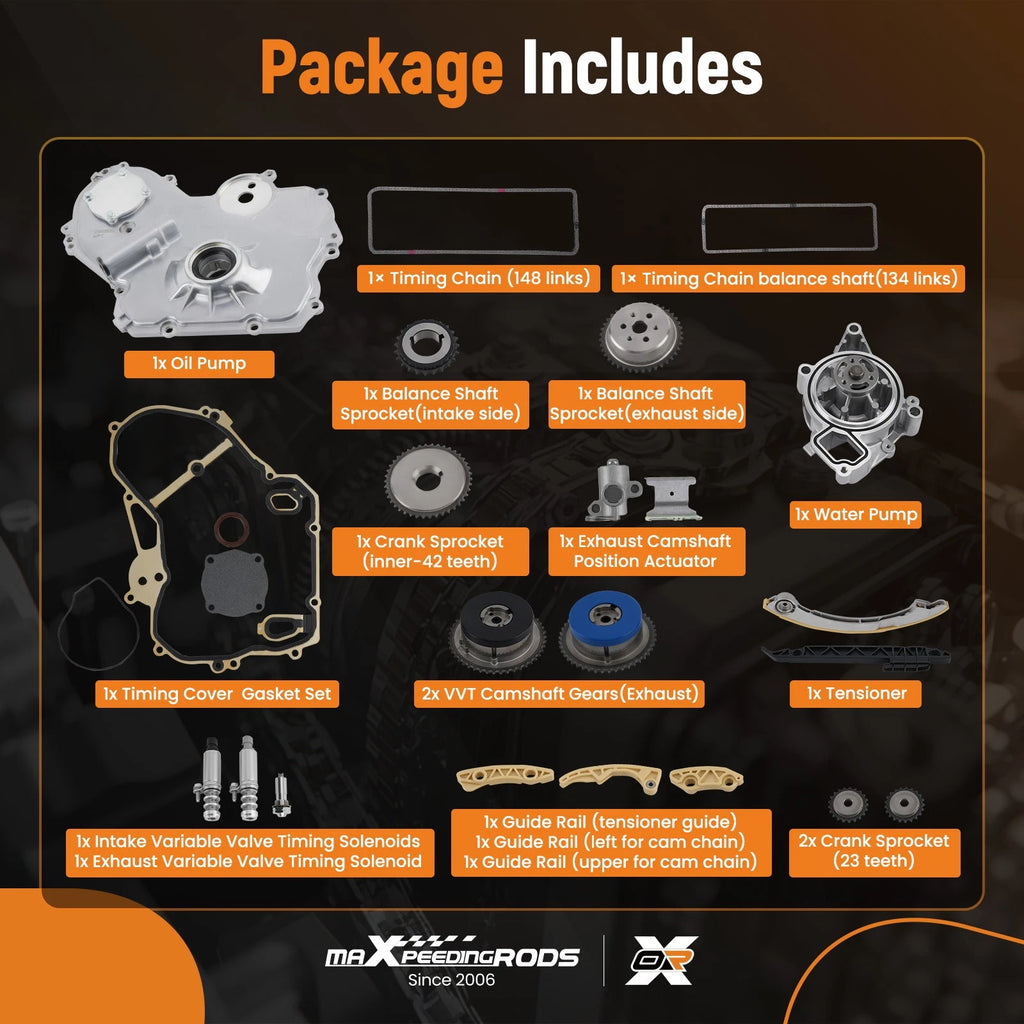 Timing Chain Kit & VVT Solenoid for GM 2.4L Ecotec (2009-2017)