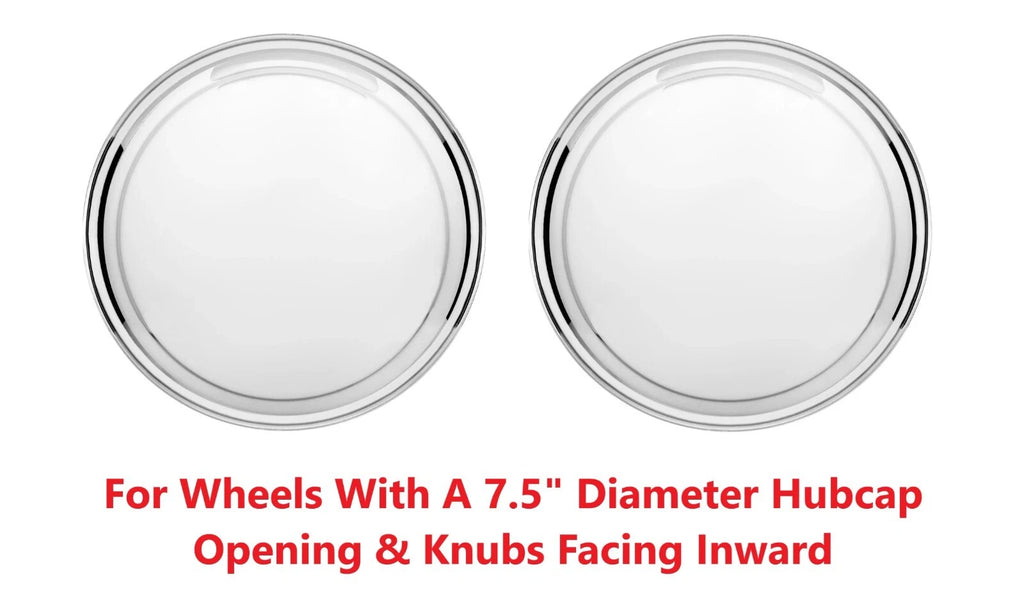 Stainless Steel Hubcaps Pair for 7.5 Inch Wheel Opening Ford 1947–1948