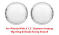 Stainless Steel Hubcaps Pair for 7.5 Inch Wheel Opening Ford 1947–1948